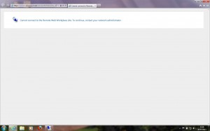 Cannot connect to the remote web workplace site. To continue contact your network administrator